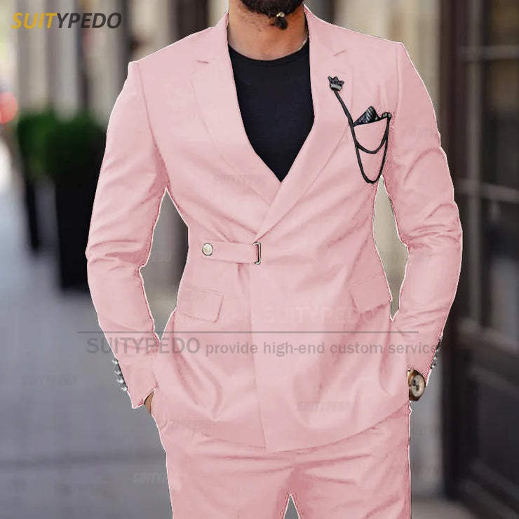 Classic khaki Suit Sets For Men Wedding Party Groomsman Luxury Costumes Formal Banquet Bussiness Outfits Fashion Blazer Pants