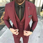 3 Piece Formal Classic Plaid Suits for Men Slim Fit Groom Wedding Tuxedo Prom Business Casual Male Suit Jacket Vest with Pants