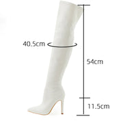 Eilyken Sexy Stiletto High Heels Women Over-the-Knee Boots Pointed Toe Strippers Ladies Shoes Pole Dancing Long Botas De Mujer