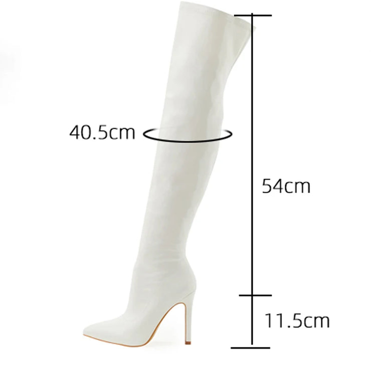 Eilyken Sexy Stiletto High Heels Women Over-the-Knee Boots Pointed Toe Strippers Ladies Shoes Pole Dancing Long Botas De Mujer