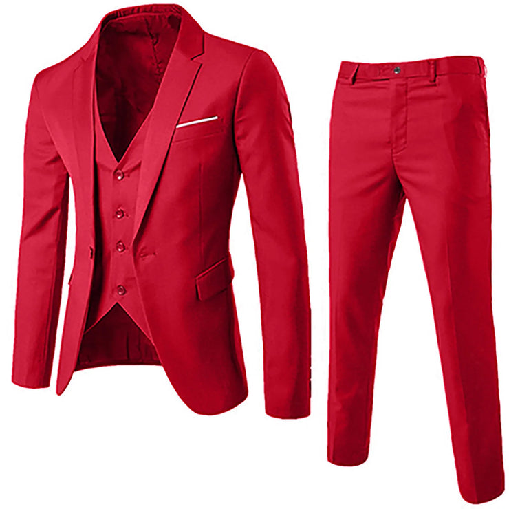 Fashion Men Classic 3 Piece Set Suit Wedding Grooming Slim Fit Men Suit Sets Large Size Men Blazer+ Pants + Vest