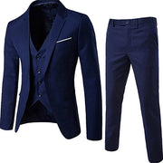 Fashion Men Classic 3 Piece Set Suit Wedding Grooming Slim Fit Men Suit Sets Large Size Men Blazer+ Pants + Vest