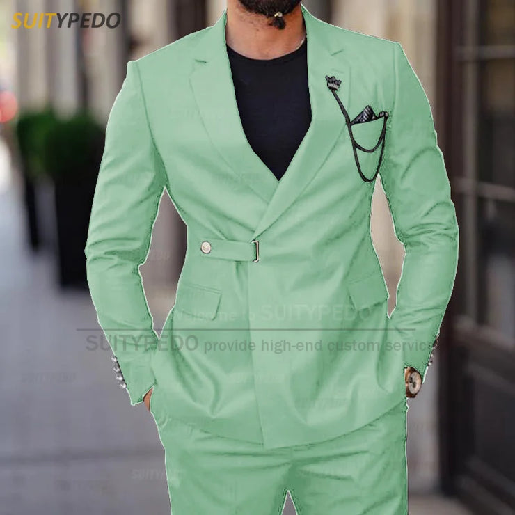 Classic khaki Suit Sets For Men Wedding Party Groomsman Luxury Costumes Formal Banquet Bussiness Outfits Fashion Blazer Pants