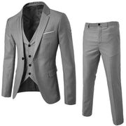 Fashion Men Classic 3 Piece Set Suit Wedding Grooming Slim Fit Men Suit Sets Large Size Men Blazer+ Pants + Vest