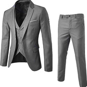 Fashion Men Classic 3 Piece Set Suit Wedding Grooming Slim Fit Men Suit Sets Large Size Men Blazer+ Pants + Vest