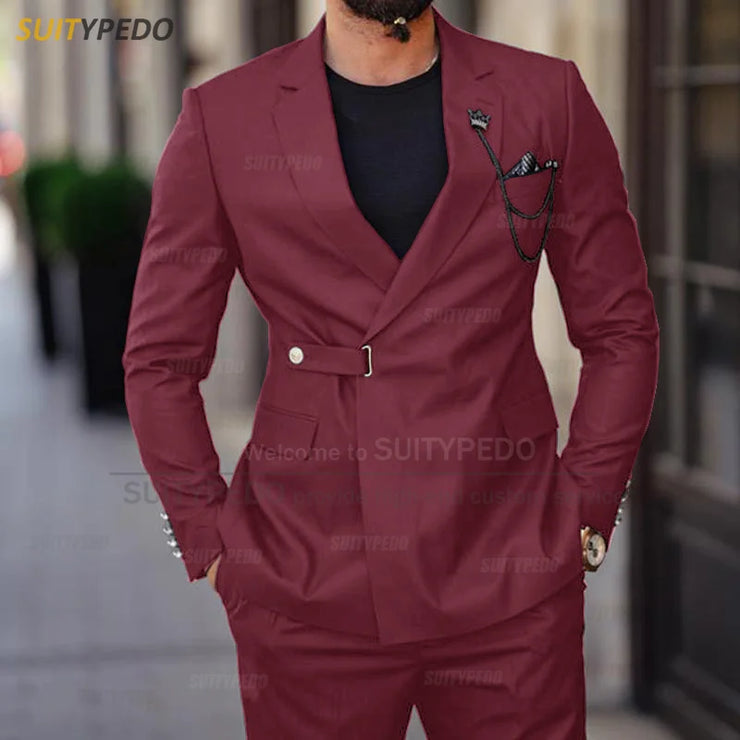 Classic khaki Suit Sets For Men Wedding Party Groomsman Luxury Costumes Formal Banquet Bussiness Outfits Fashion Blazer Pants